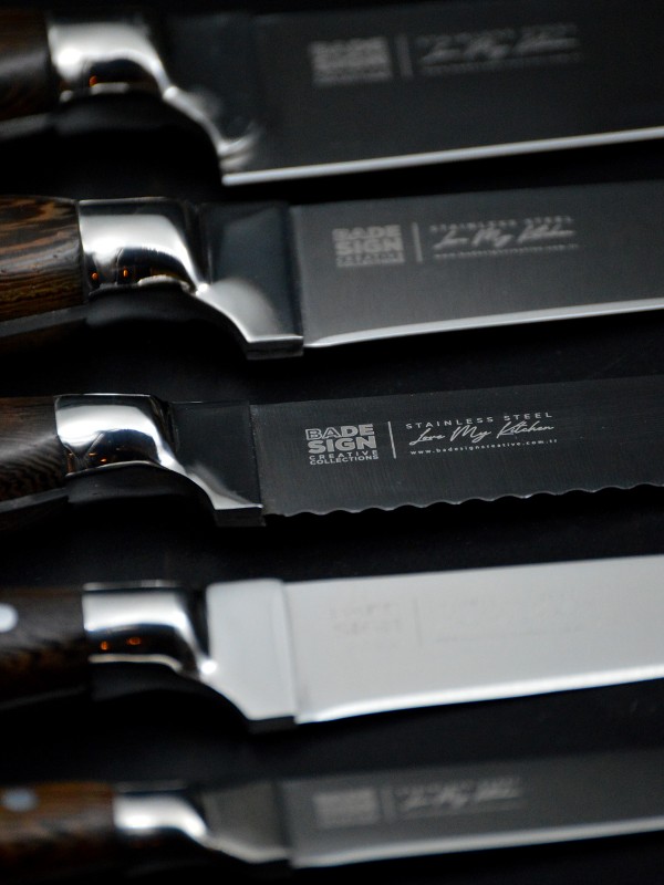 Bıçak Seti Ahşap Kütüklü 5'li Premium Bıçak Seti Ahşap Kütüklü 5'li Premium