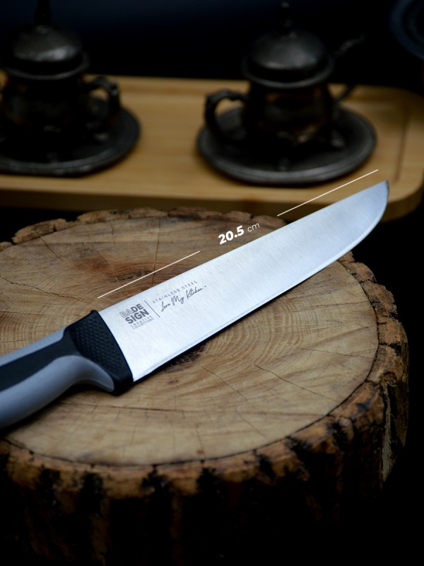 Kasap / Et Bıçağı Renkli Kaydırmaz Sap 20.5 cm İsme Özel (Gri) Kasap / Et Bıçağı Renkli Kaydırmaz Sap 20.5 cm İsme Özel (Gri)