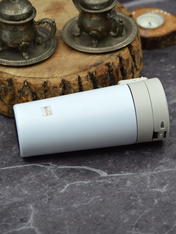 Süzgeçli Termos Paslanmaz Çelik İsme Özel Baskılı Beyaz Süzgeçli Termos Paslanmaz Çelik İsme Özel Baskılı Beyaz