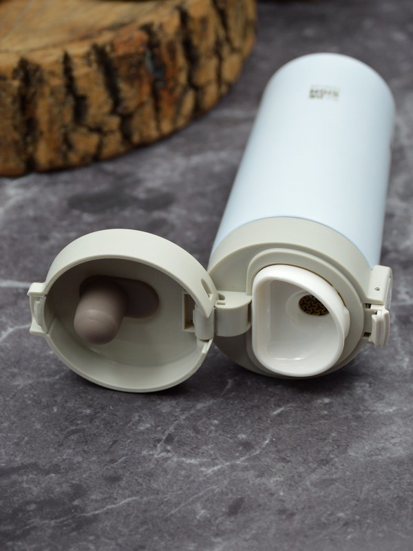 Süzgeçli Termos Paslanmaz Çelik İsme Özel Baskılı Beyaz Süzgeçli Termos Paslanmaz Çelik İsme Özel Baskılı Beyaz