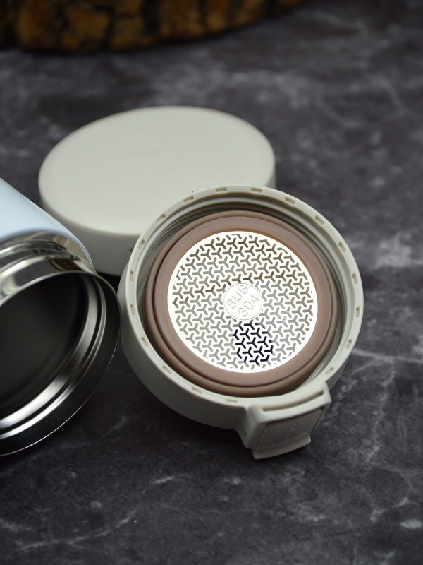 Süzgeçli Termos Paslanmaz Çelik İsme Özel Baskılı Beyaz Süzgeçli Termos Paslanmaz Çelik İsme Özel Baskılı Beyaz