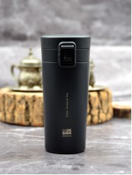 Süzgeçli Termos Paslanmaz Çelik İsme Özel Baskılı Siyah